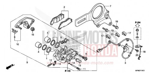 REAR BRAKE CALIPER (CB1000RA) CB1000RAF de 2015